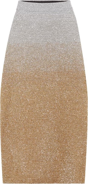 Dries Van Noten Metallic jersey skirt