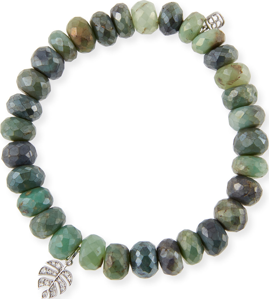 Sydney Evan 14k Silicate & Monstera Leaf Bracelet