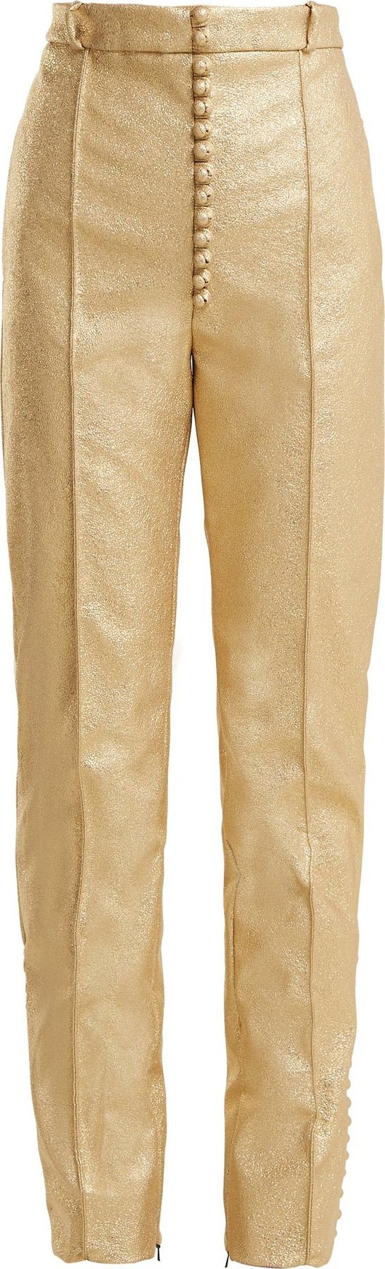 Hillier Bartley Glam metallic faux-leather trousers