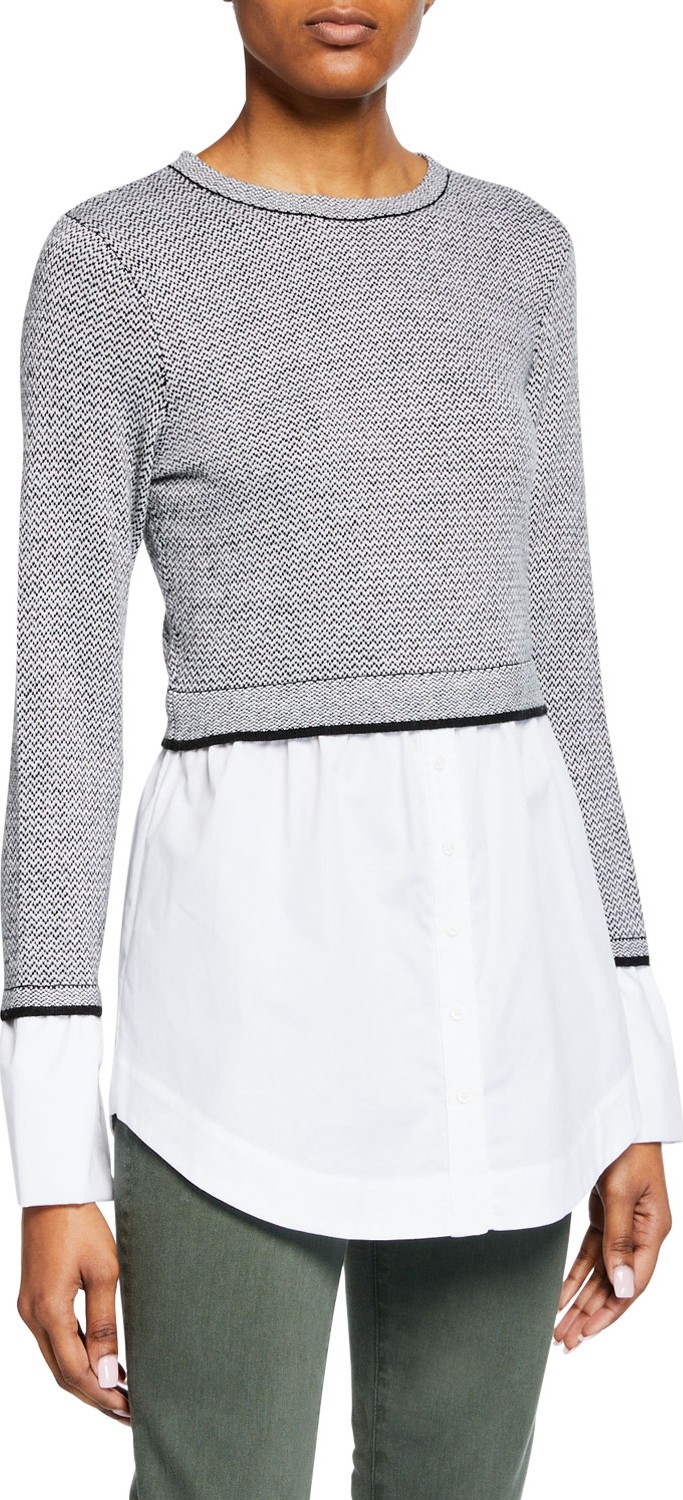 Club Monaco Berdine Layered Cashmere Crewneck Sweater