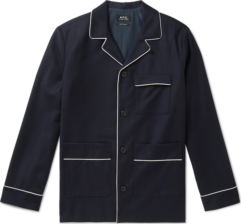 A.P.C. Contrast-Tipped Virgin Wool-Flannel Jacket