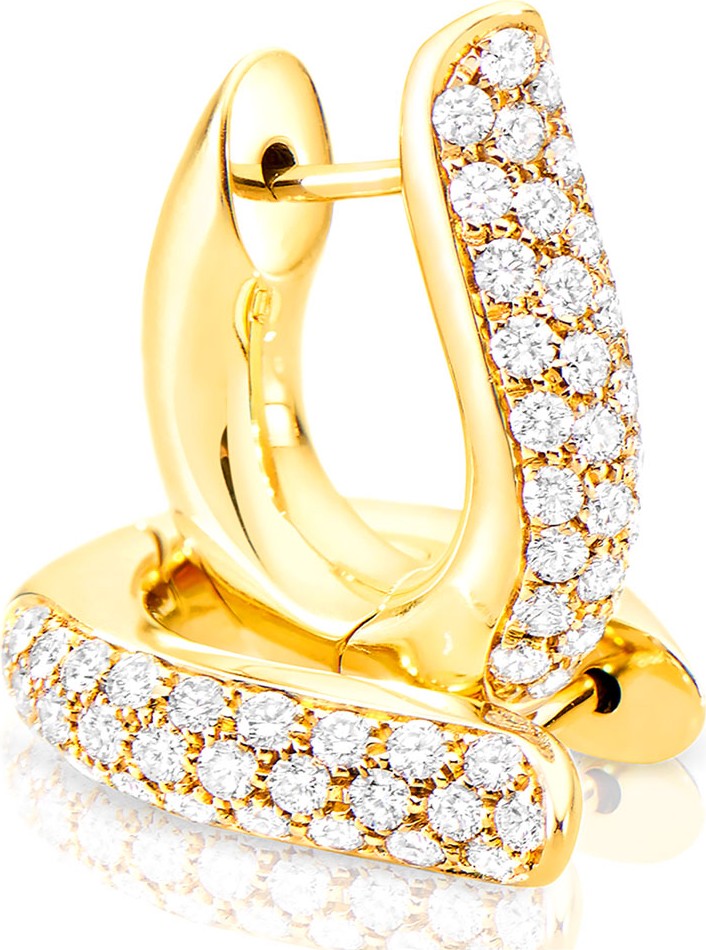Tamara Comolli Pave Diamond Hoop Earrings in 18K Yellow Gold