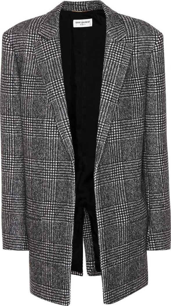 Saint Laurent Glen plaid wool-blend jacket