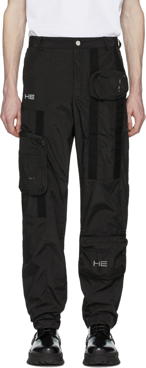 HELIOT EMIL Black Taffeta Cargo Pants