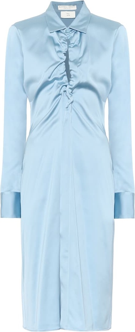 Bottega Veneta Silk-blend satin shirt dress