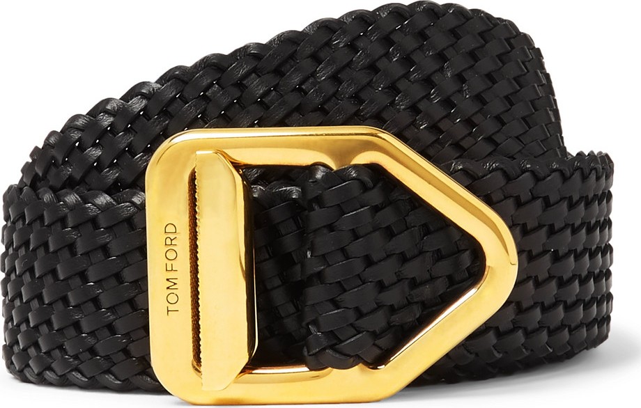 TOM FORD 3cm Woven Leather Belt