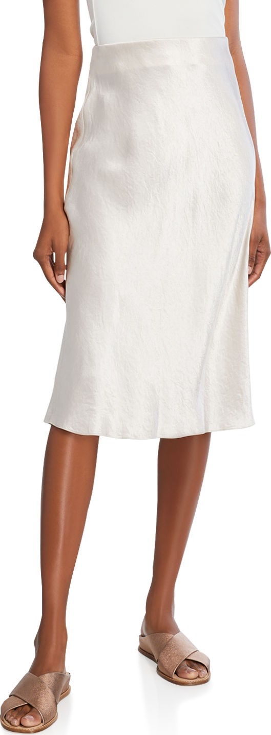 Vince Satin Slip Midi Skirt