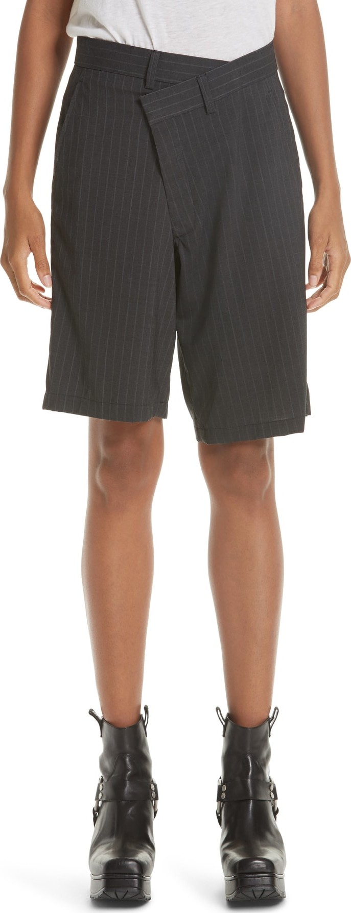 R13 Crossover Pinstripe Shorts