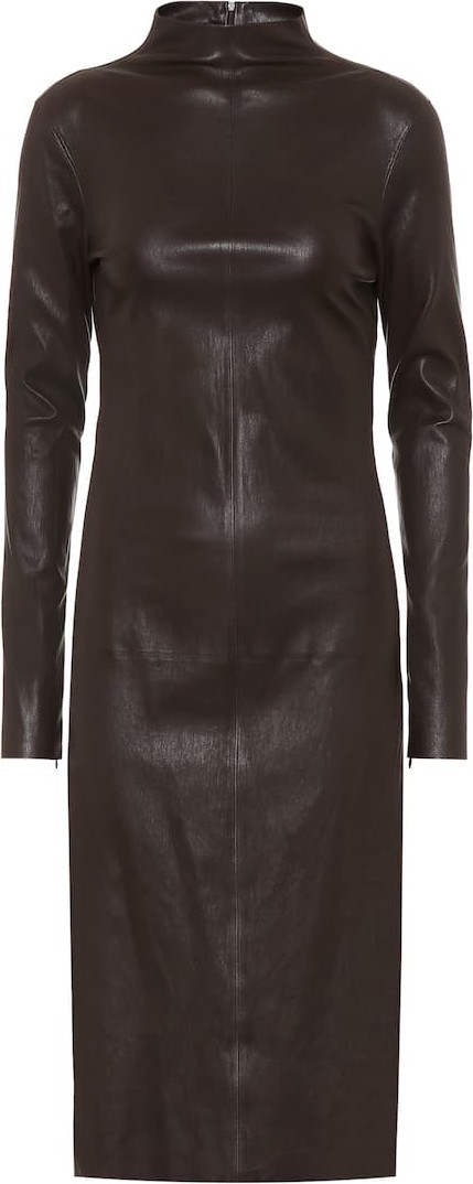 Bottega Veneta Leather midi dress