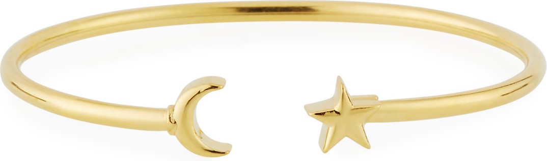 Alex and Ani Moon & Star Cuff Bracelet, Gold Vermeil