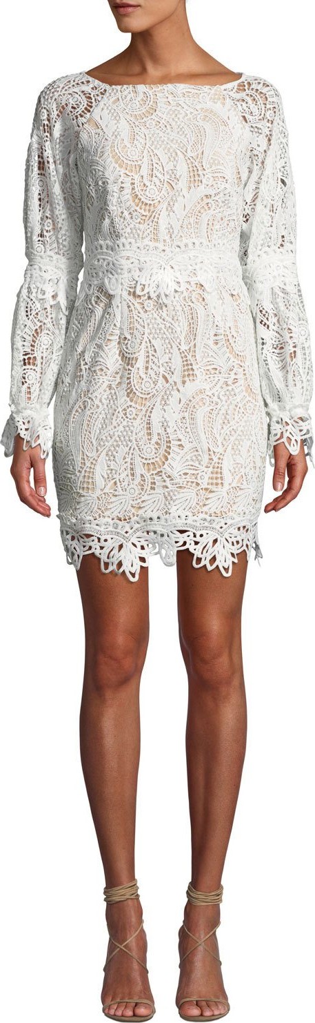 Elliatt Kate Heavy Lace Long-Sleeve Dress