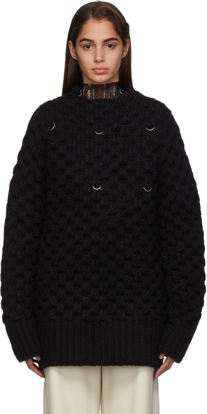 Raf Simons Black Honey Stitch Sweater