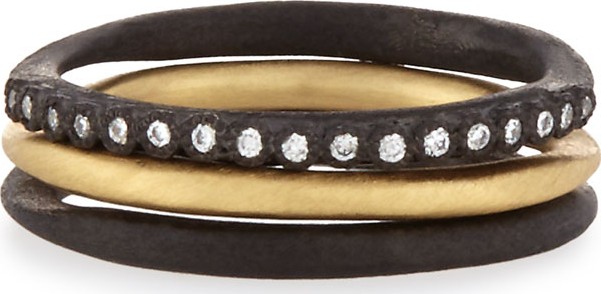 Armenta Old World Midnight Stacking Rings, Set of Three