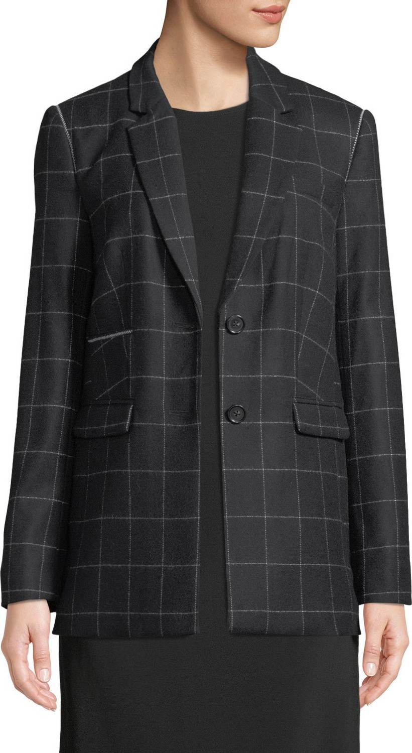 Elizabeth And James Caprice Slim Windowpane Blazer