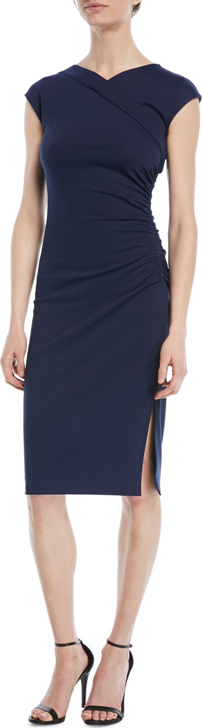 DIANE von FURSTENBERG Cap-Sleeve Ruched Jersey Dress