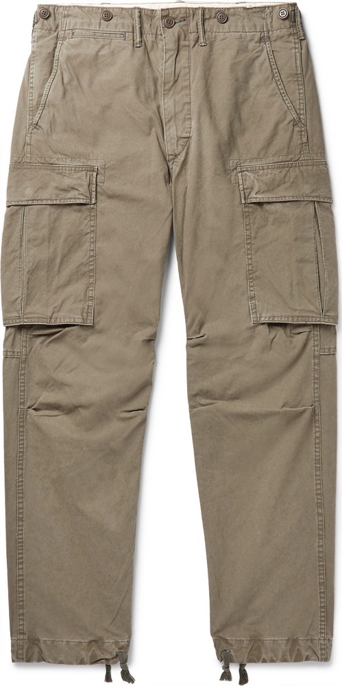 Rrl Slim-Fit Tapered Washed-Cotton Cargo Trousers