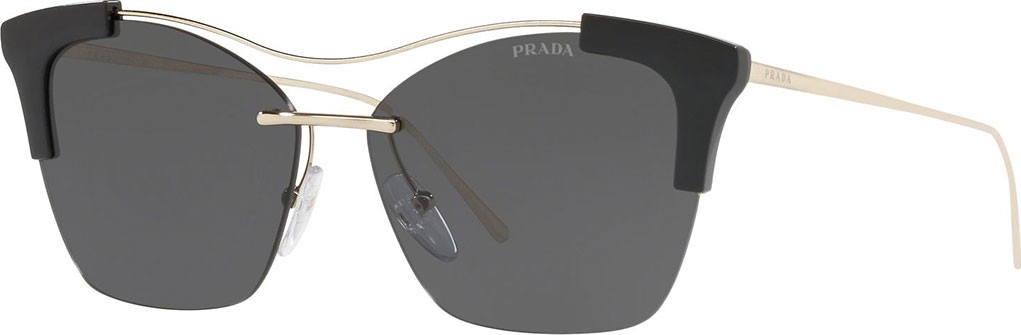 Prada Monochromatic Semi-Rimless Butterfly Sunglasses
