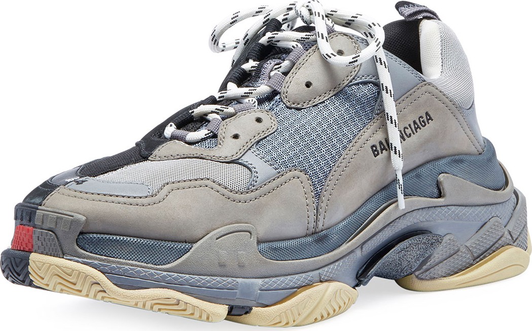 Balenciaga Men's Split Triple S Dad Sneakers