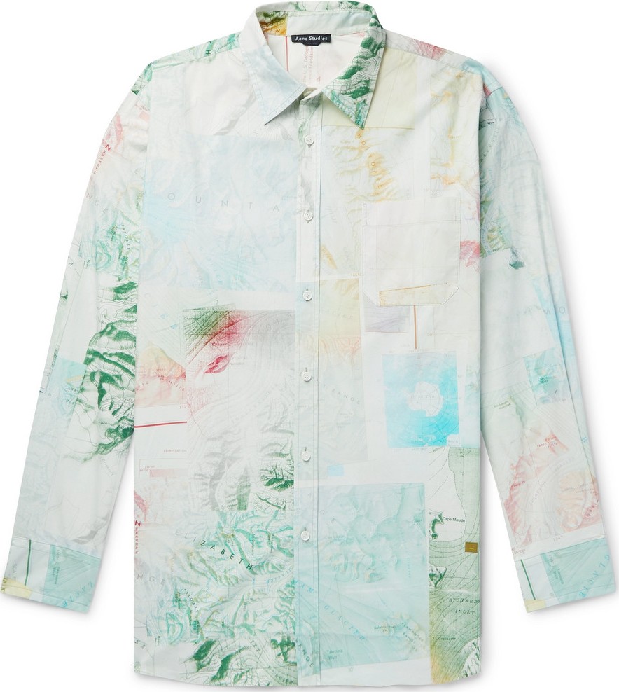 Acne Studios Oversized Printed Cotton-Poplin Shirt