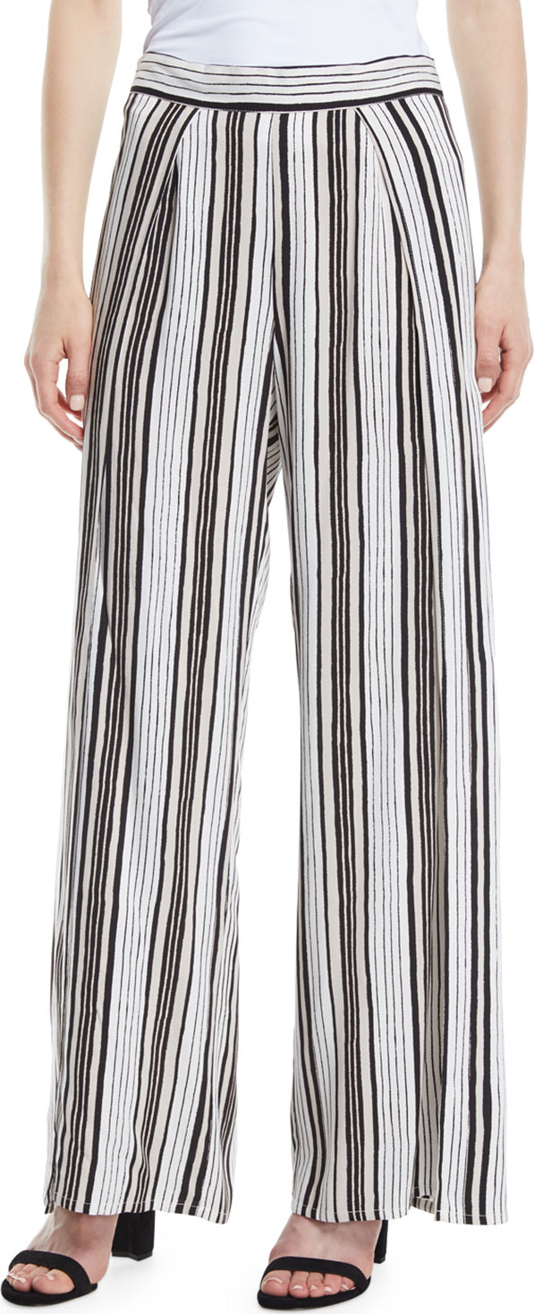 cupcakes and cashmere Avah Striped Split Wide-Leg Pants