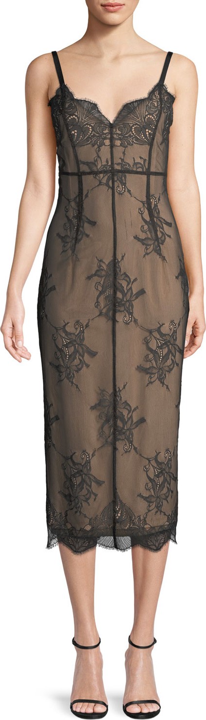 Cinq A Sept Tate V-Neck Sleeveless Lace Dress