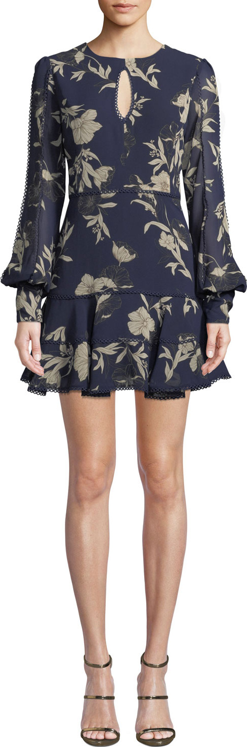 Bardot Tammy Eyelet-Trim Floral Short Dress