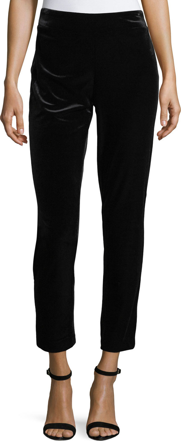 NYDJ Straight-Leg Velvet Ankle Pants