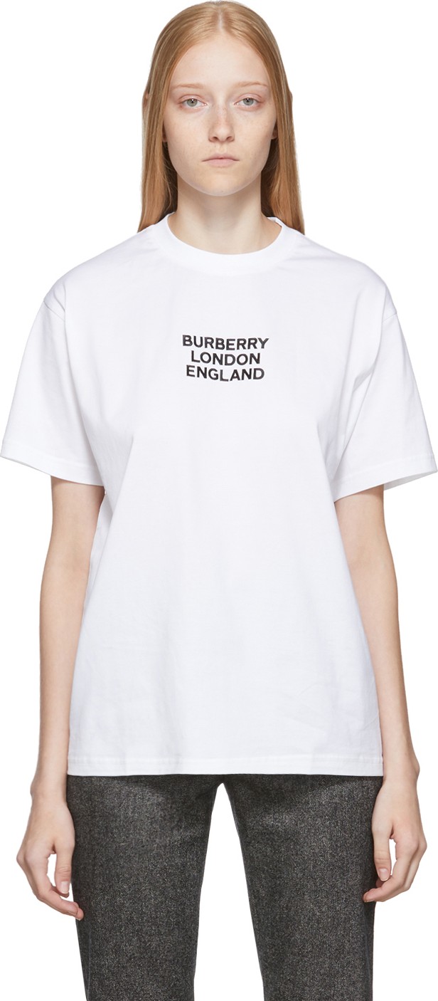 Burberry London England White Carrick T-Shirt