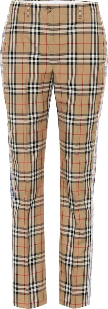 Burberry London England Checked high-rise straight-leg pants