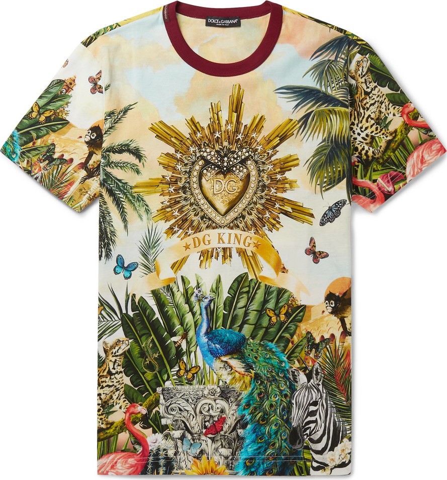 Dolce & Gabbana Slim-Fit Printed Cotton-Jersey T-Shirt
