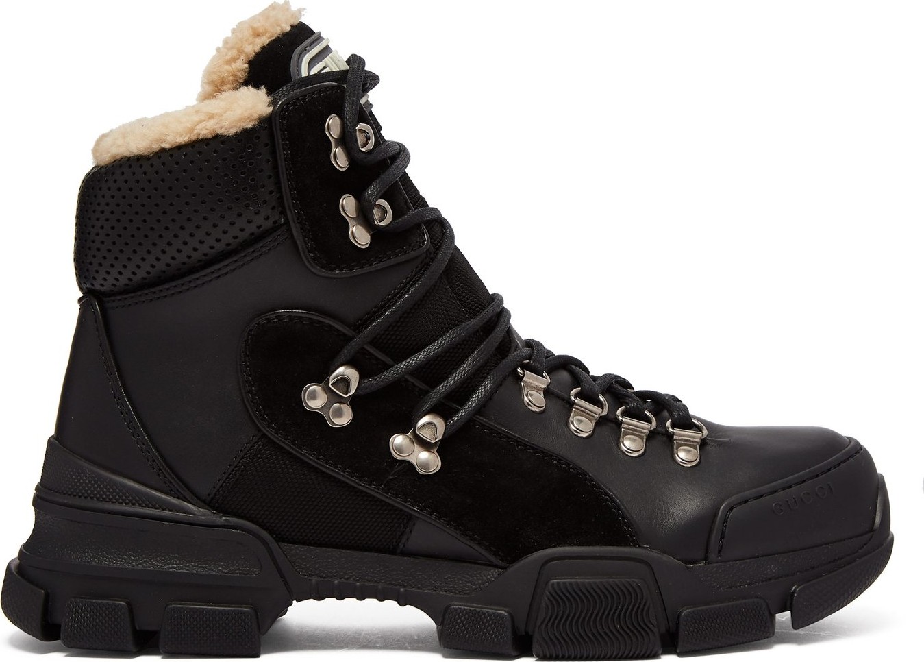 Gucci Flashtrek wool-lined leather high-top trainers