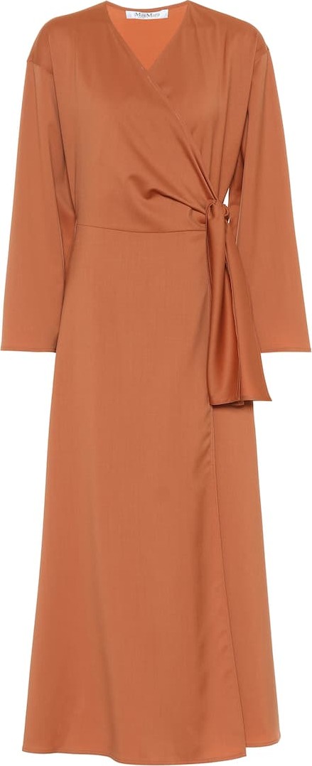 Max Mara Ladino virgin wool midi wrap dress