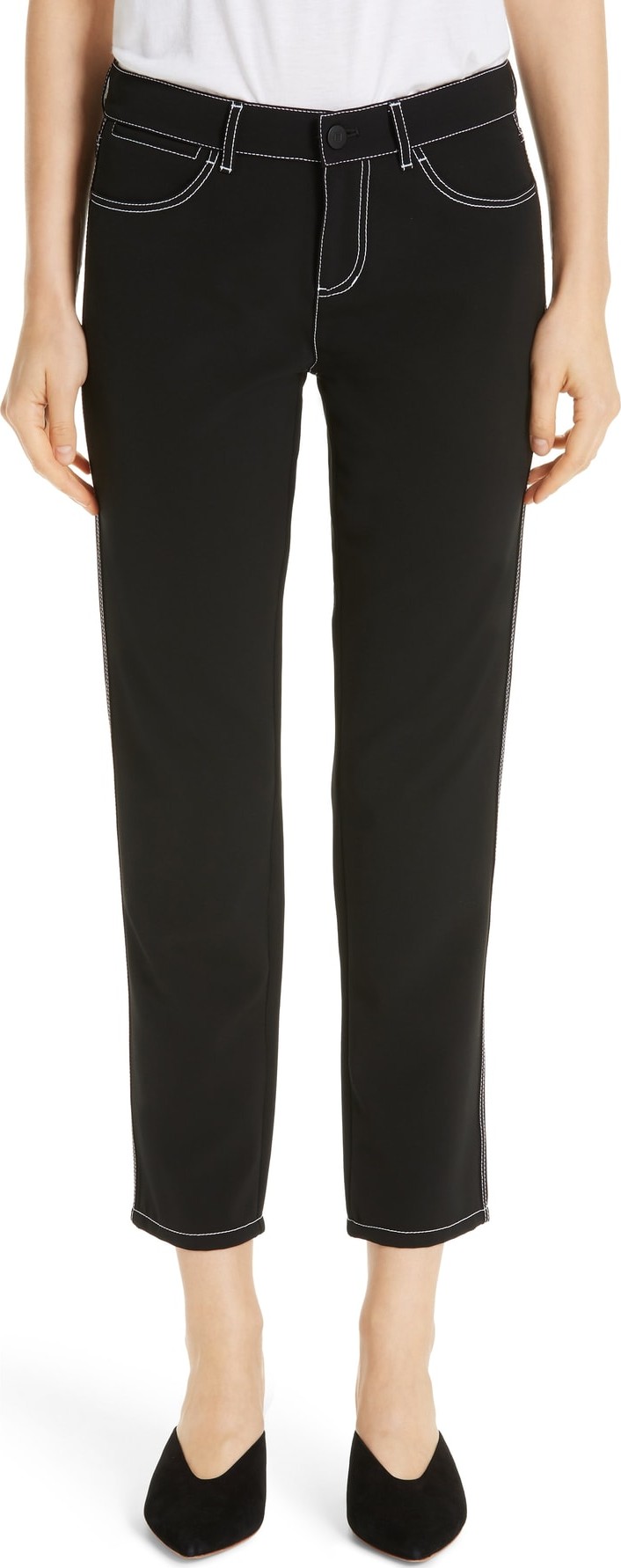 Lafayette 148 New York Mercer Topstitch Crop Pants