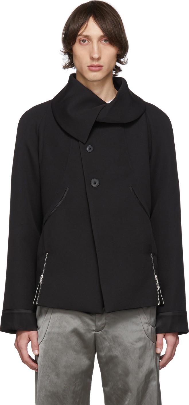 Kiko Kostadinov Black Goff Darted Zip Jacket