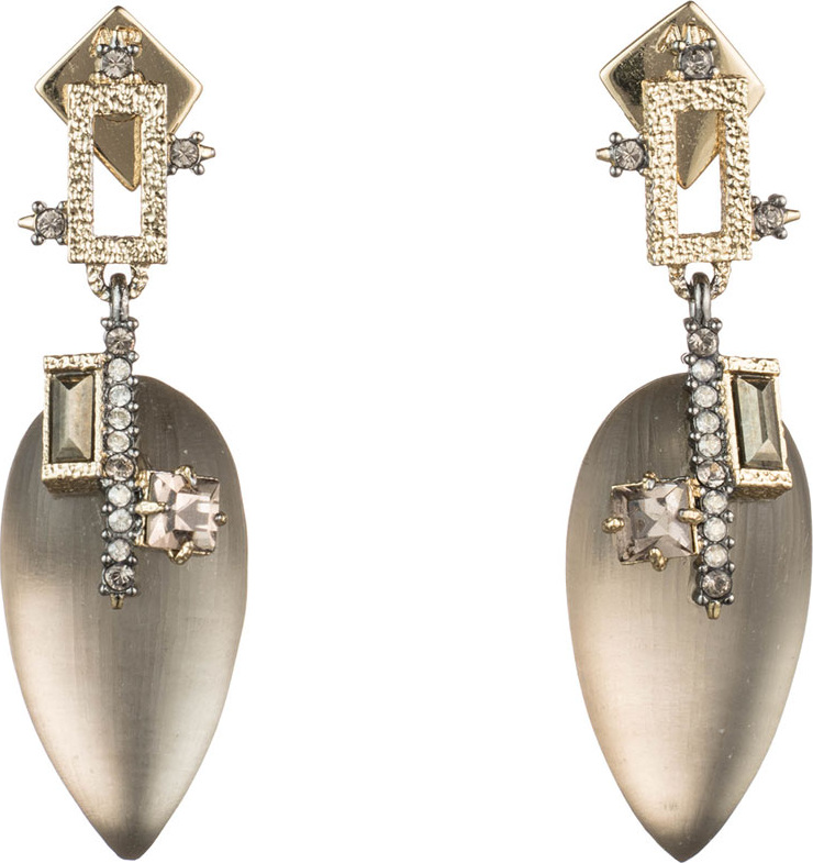 Alexis Bittar Brutalist Teardrop Earrings, Gray