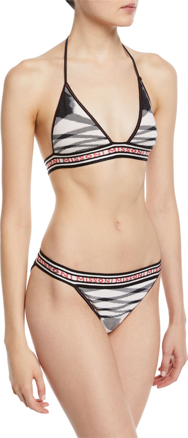 Missoni Printed Halter Logo-Band Two-Piece Bikini Set