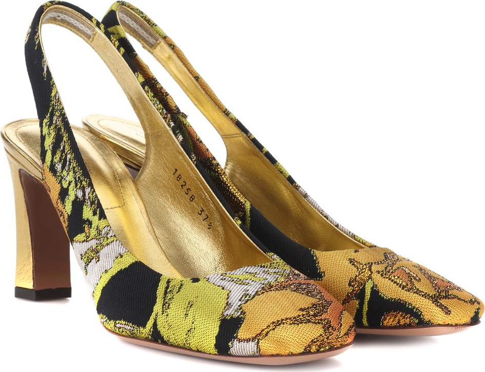 Dries Van Noten Jacquard slingback pumps