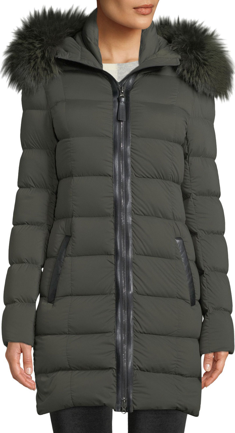 Mackage Calla Hooded Puffer Coat w/ Fur Trim
