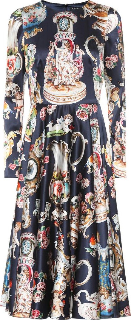Dolce & Gabbana Printed stretch silk dress
