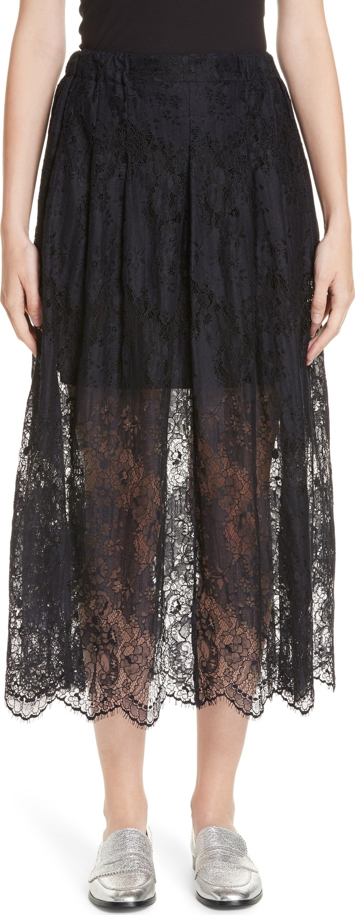Roseanna Leylight Lace Midi Skirt
