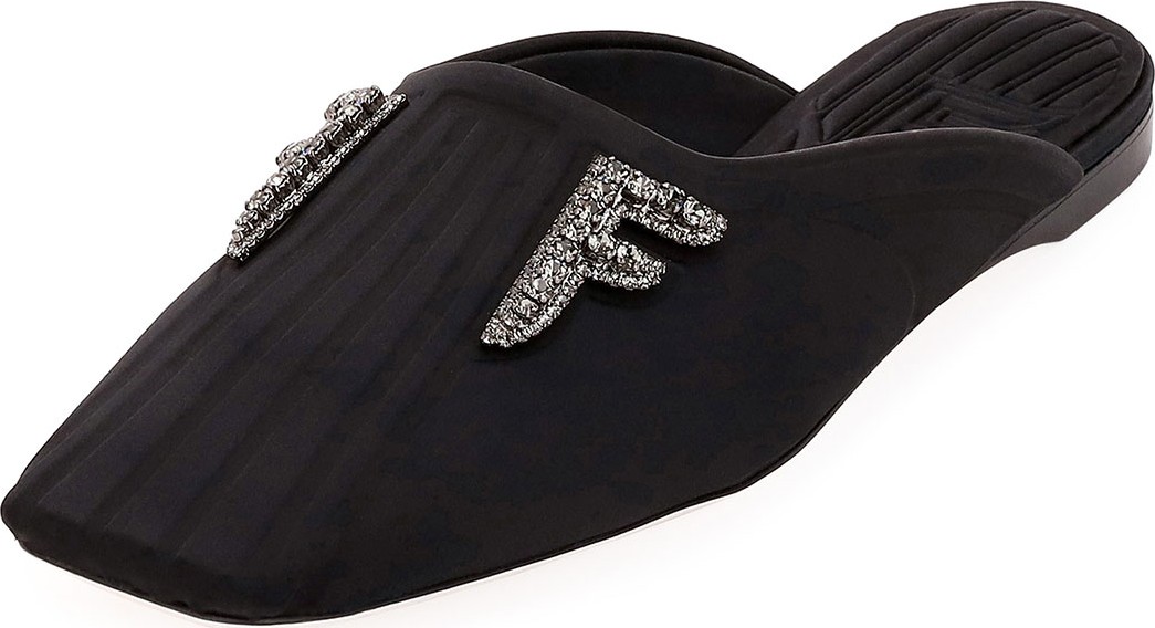 Fendi Freedom Fabric Flat Mules