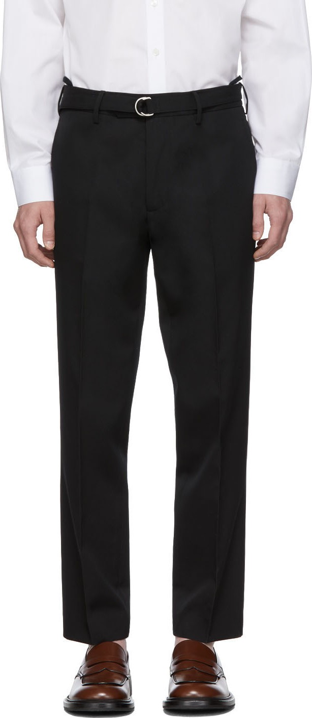 Helmut Lang Black Cropped Slim-Fit Trousers