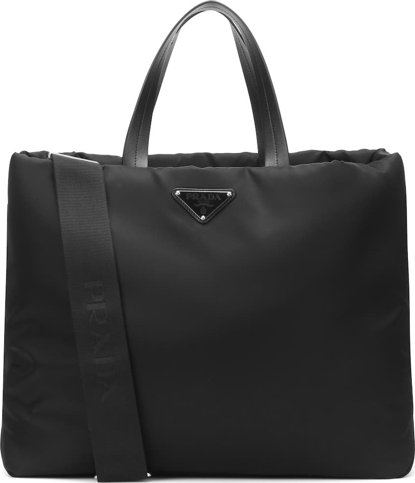 Prada Leather-trimmed nylon tote