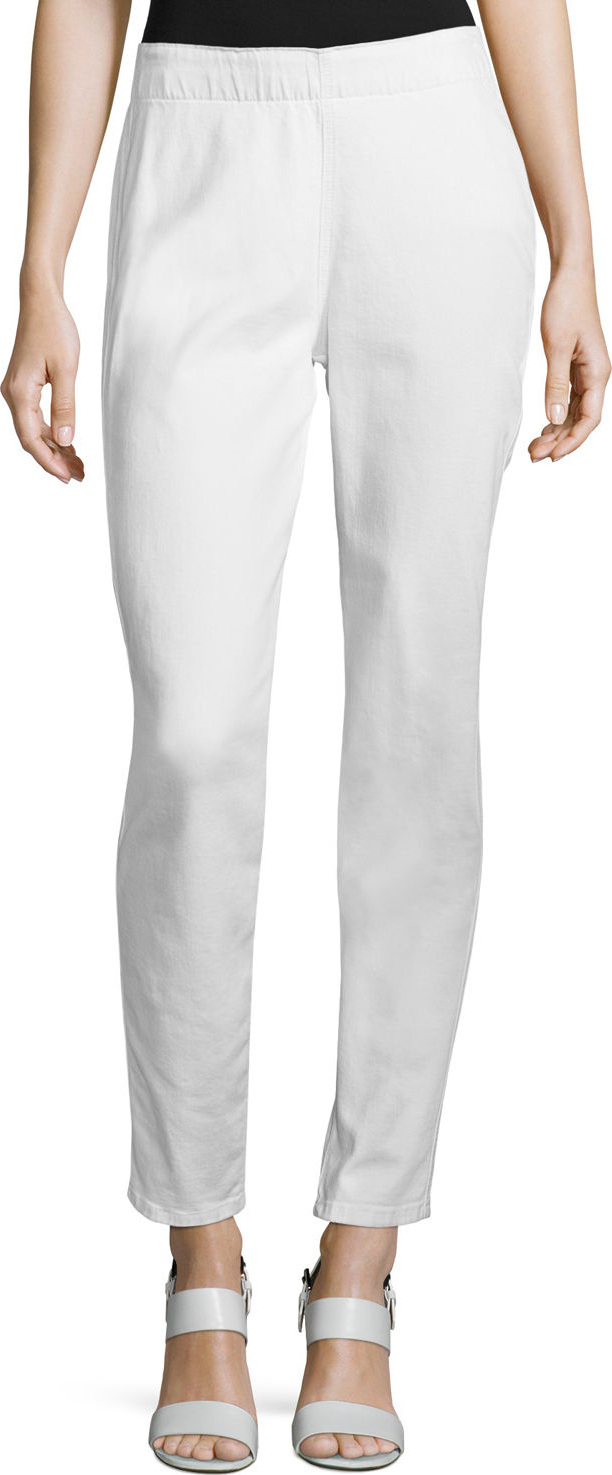 Joan Vass Stretch Denim Slim Jeans