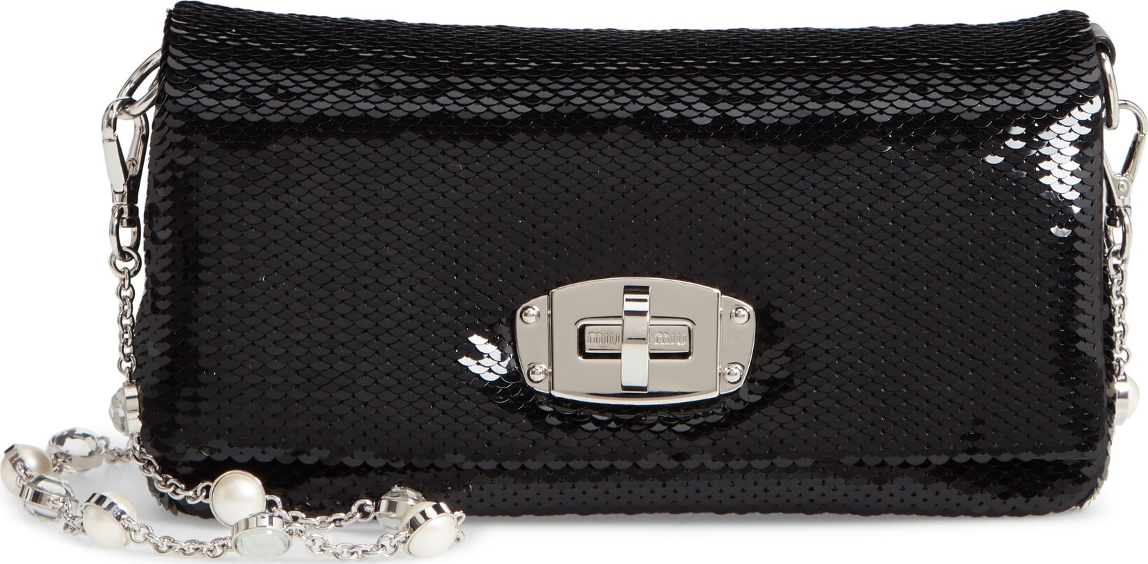 Miu Miu Paillettes Flap Crossbody Bag
