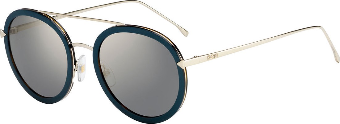 Fendi Trimmed Round Mirrored Sunglasses