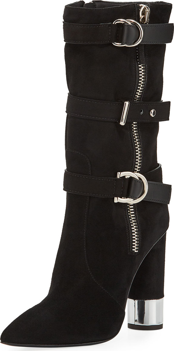 Giuseppe Zanotti Tall Suede Buckle Boots