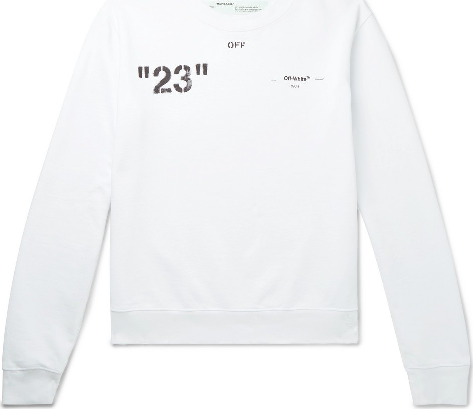 Off White Logo-Print Loopback Cotton-Jersey Sweatshirt