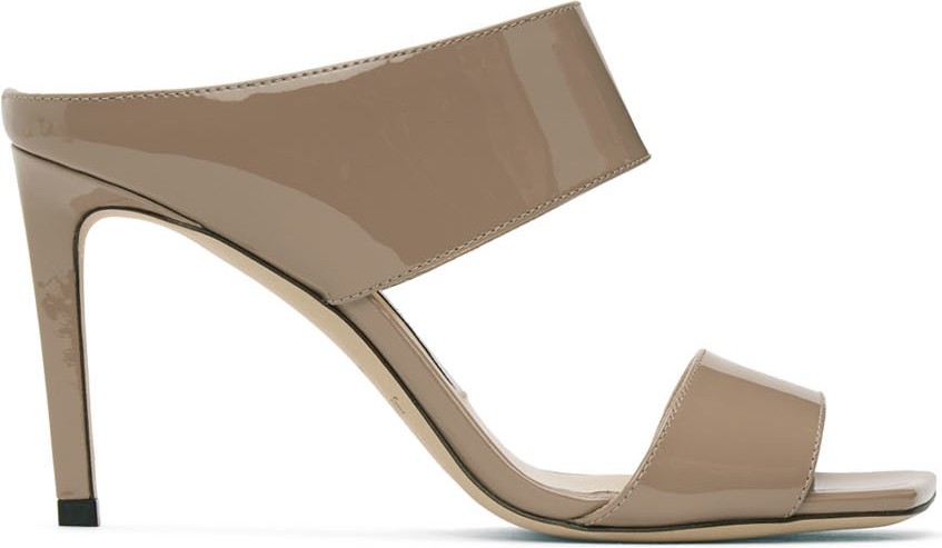 Jimmy Choo Pink Patent Hira 85 Sandals