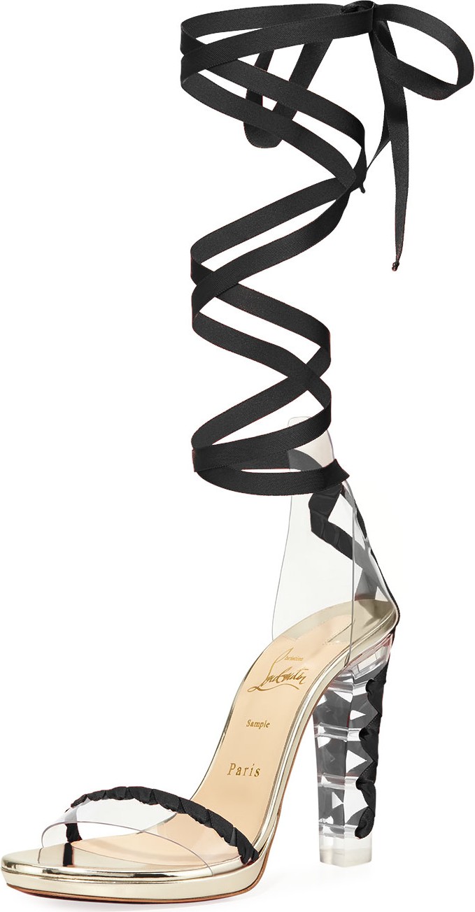 Christian Louboutin Tornade Blonde Red Sole Sandals